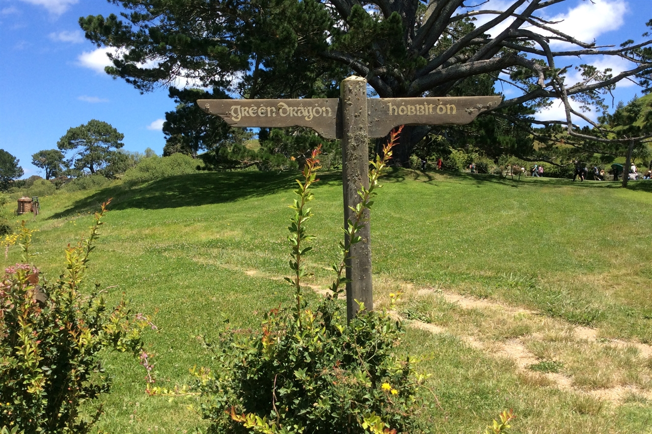 Signpost in Hobbiton