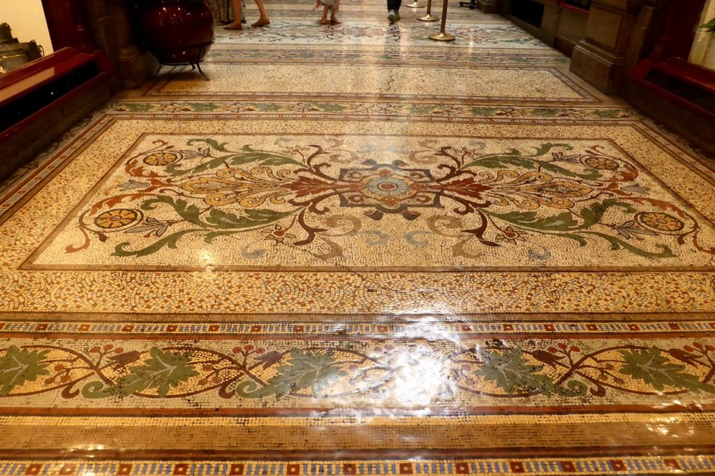 Mosaic tiled floors in The Block