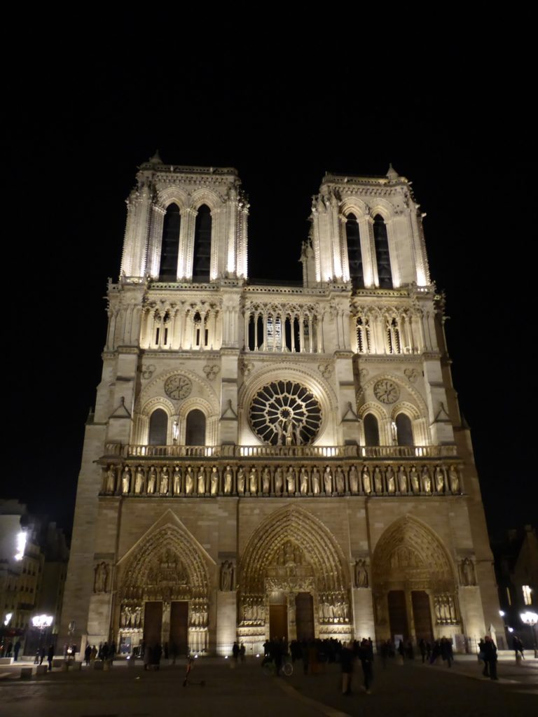 Notre Dame west by night