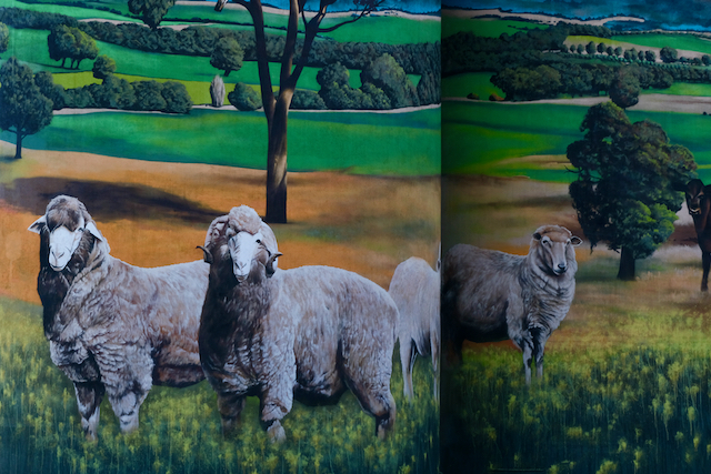 Silo Art in Grenfell sheep focus